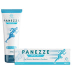 Panezze emulgel tube and box, designed for joints, muscles, and tendons, promoting easy application and quick absorption.